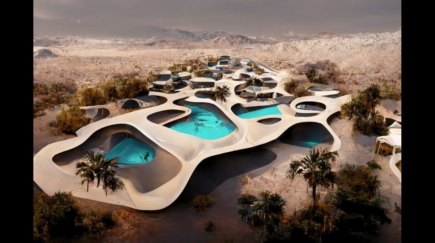 AI-generated image of potential Zaha Hadid Architects project in Neom