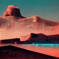 Zaha Hadid Architects image of Neom project created using Midjourney