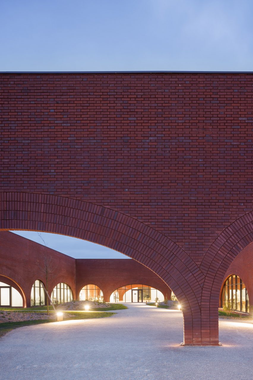Brick workshop with large arches