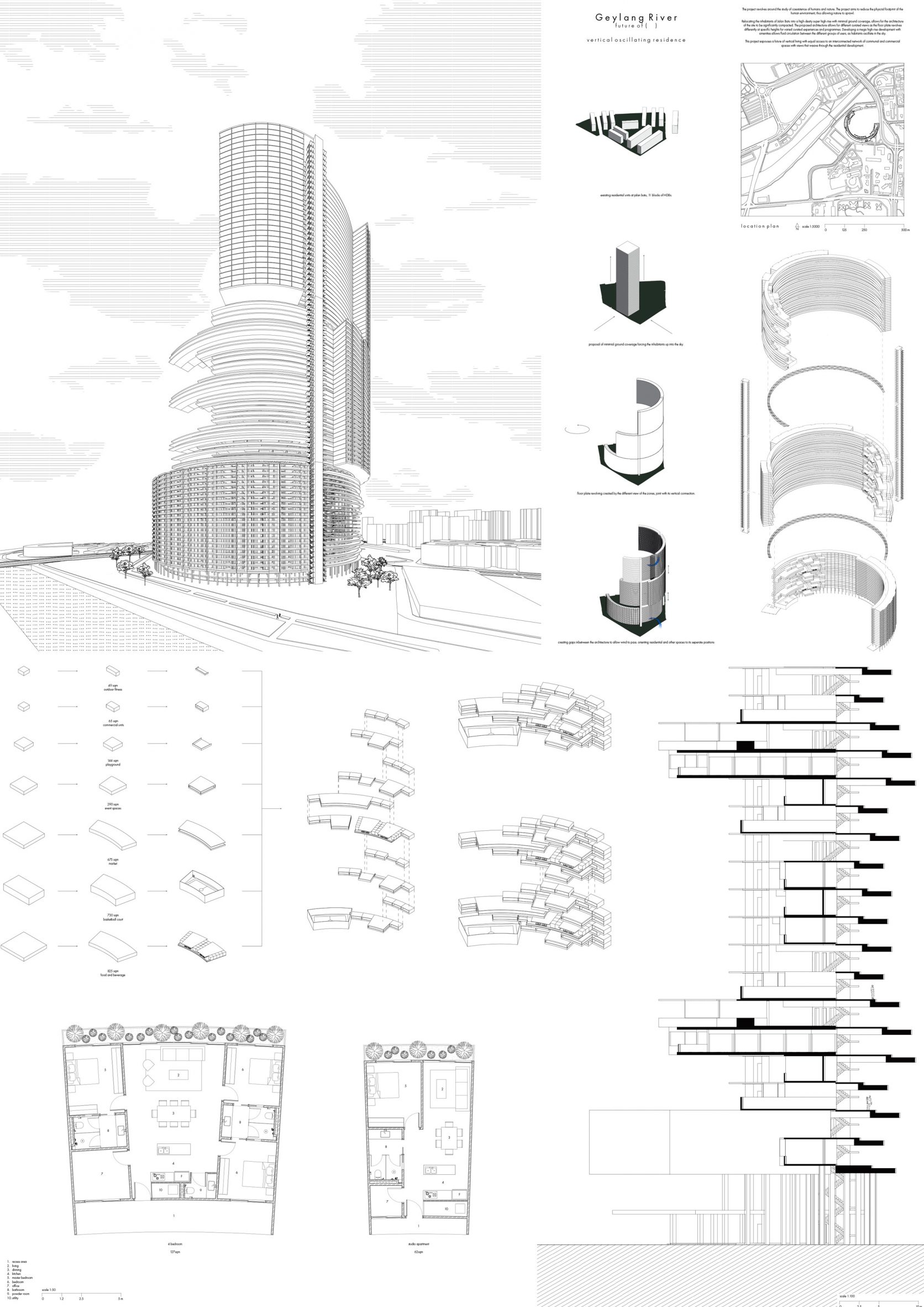 Drawings of Vertical Oscillating Residence