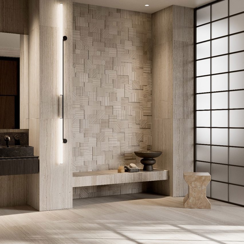 Photo of a bathroom using Salvatori wall surfaces