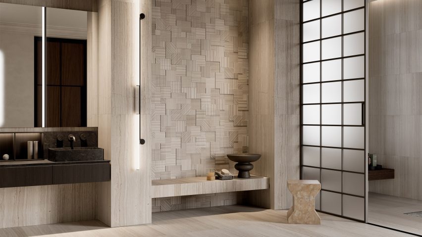 Photo of a bathroom using Salvatori wall surfaces