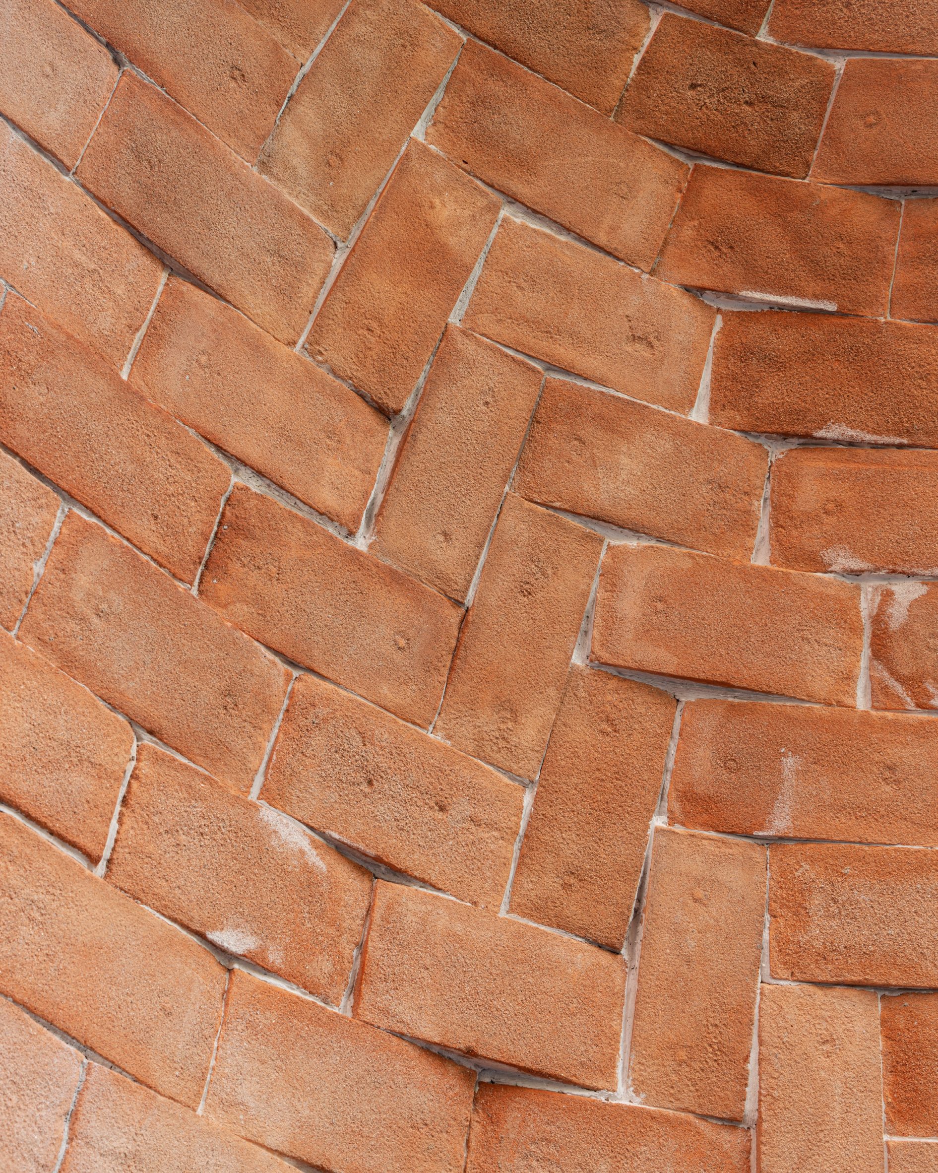 Close-up photo of the bricks in the Angelus Novus Arch by SOM and Princeton University