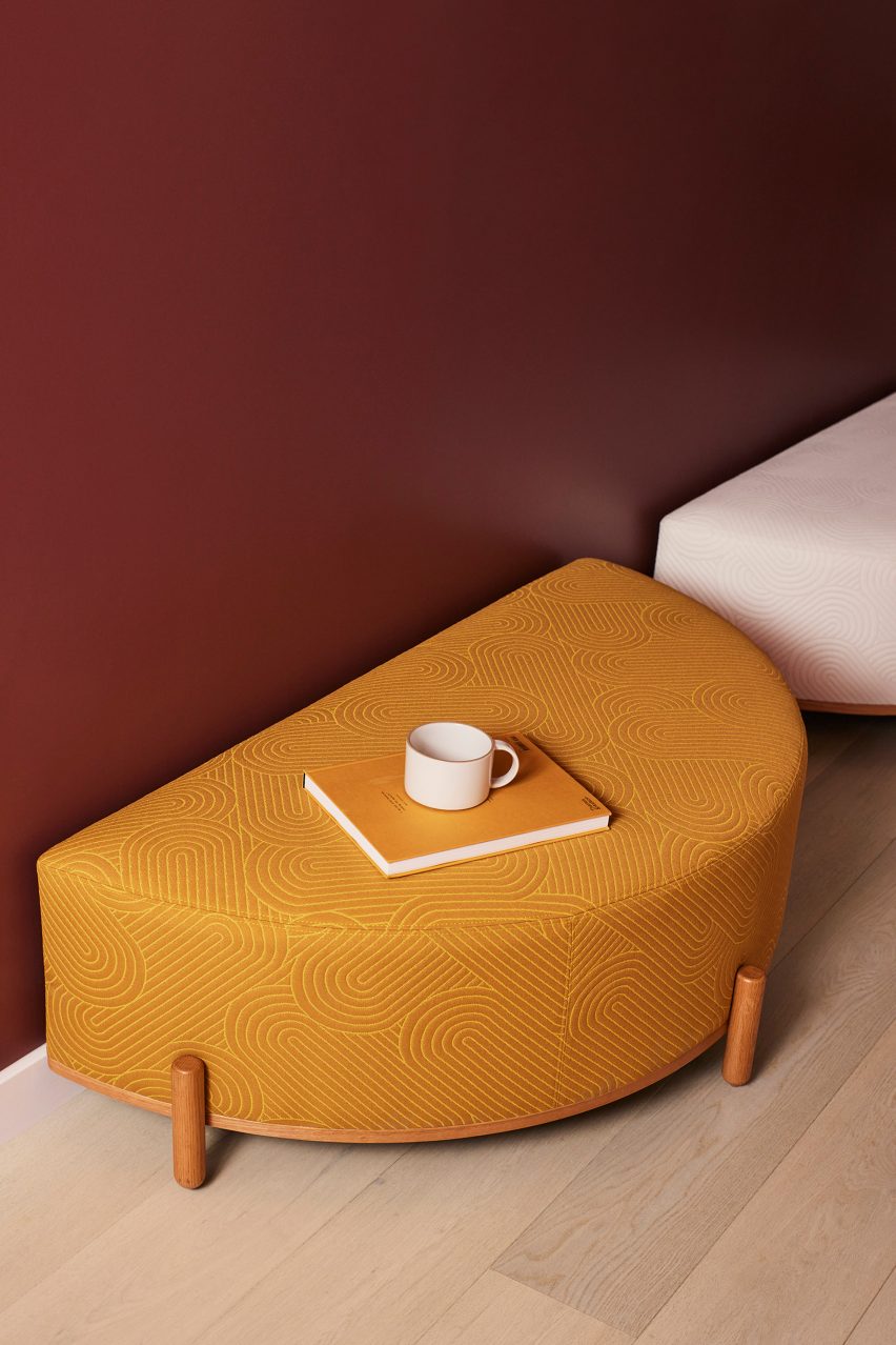 Half-round pouf in the Bao Collection