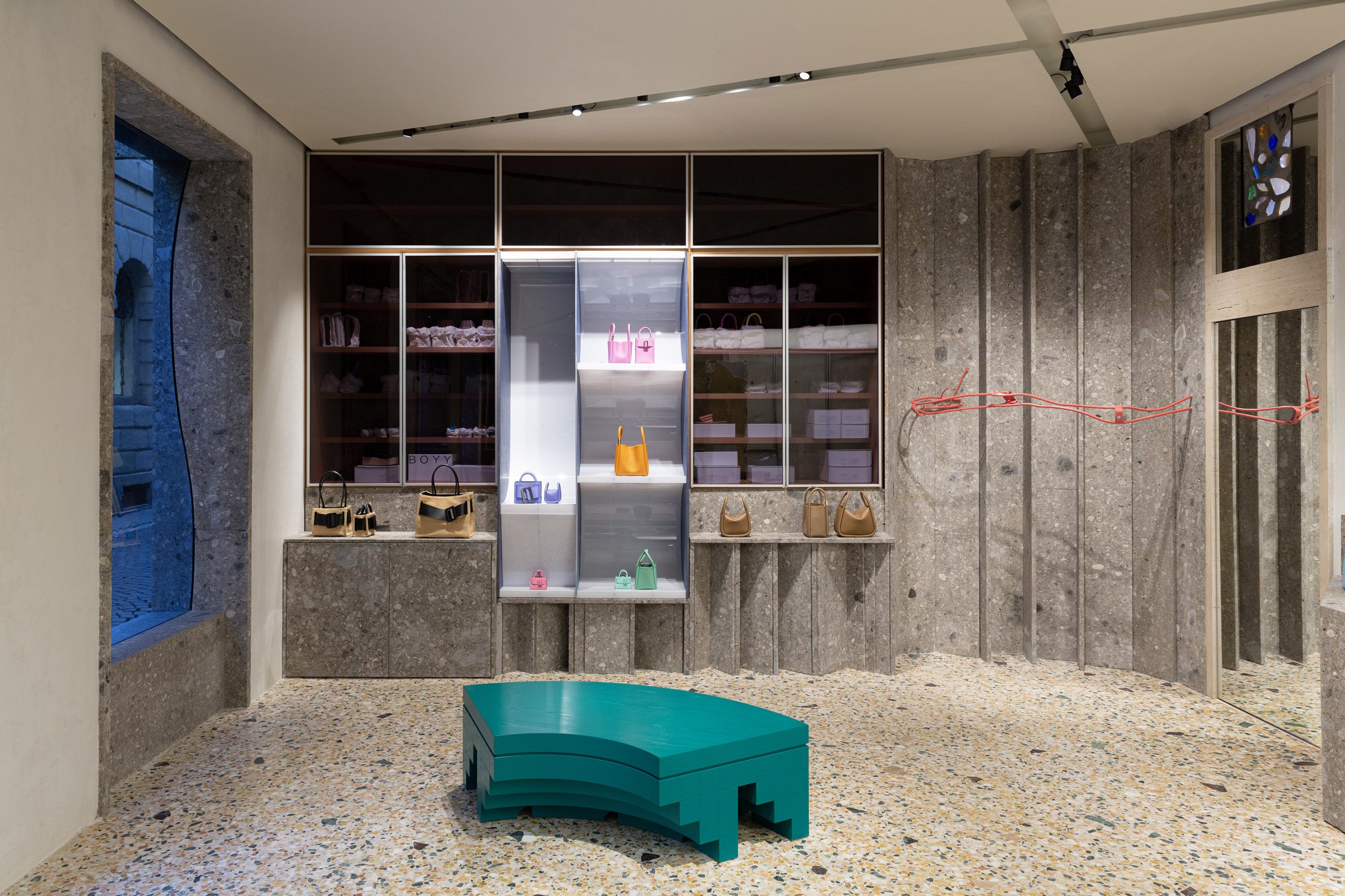 Interior of Boyy flagship store in Milan designed by FOS