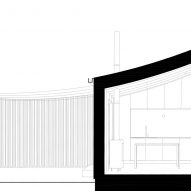 Section of Cabin Above the Town by Byró Architekti