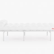 White day bed with white frame on white backdrop