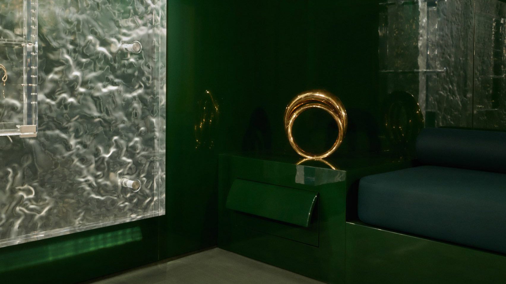 Charlotte Chesnai organises Paris boutique all over wavy acrylic wall