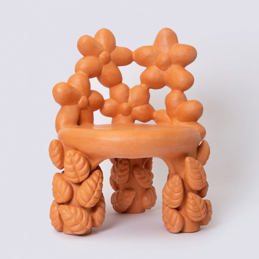 Terracotta chair by Chris Wolston for The Future Perfect