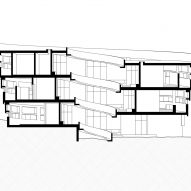 Section drawing of the library at Meles Zenawi Memorial Park in Ethiopia by Studio Other Spaces