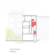 Section drawing of Red Stair House by Dumican Mosey