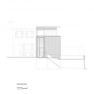 Elevation drawing of Red Stair House by Dumican Mosey