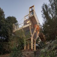 FLORA is a mass-timber research pavilion in Barcelona's forest canopy