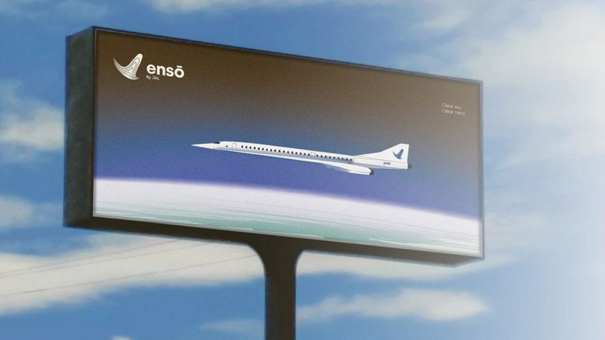 Visualisation showing billboard with airplane on it