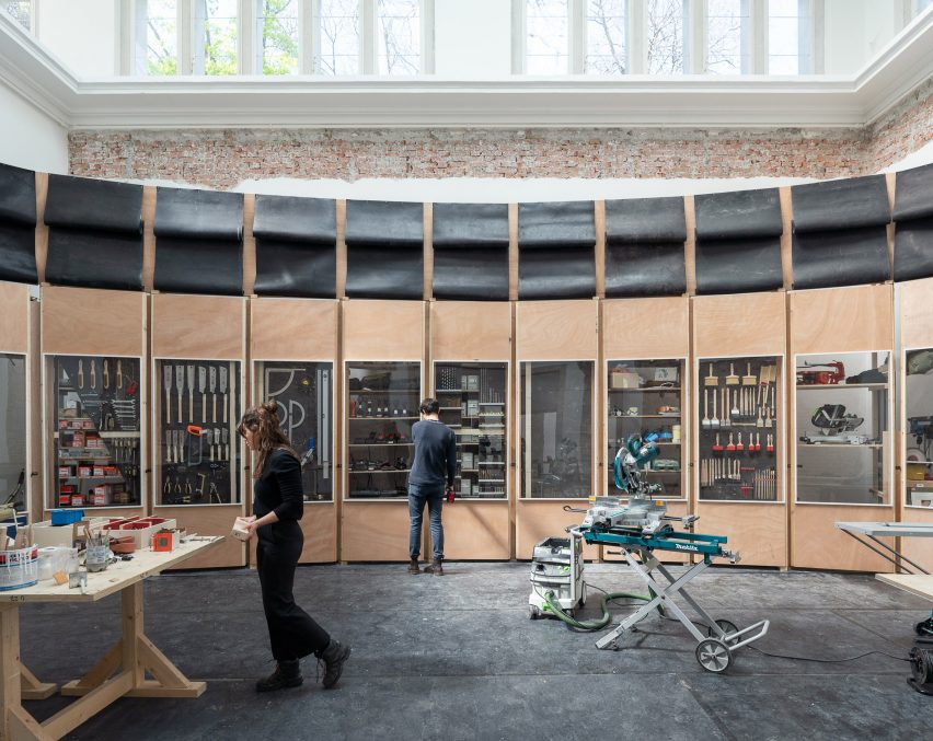 Workshop in Open for Maintenance, the German Pavilion at the Venice Architecture Biennale 2023