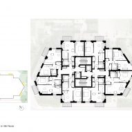 Typical floor plan of Brook House by Grid Architects