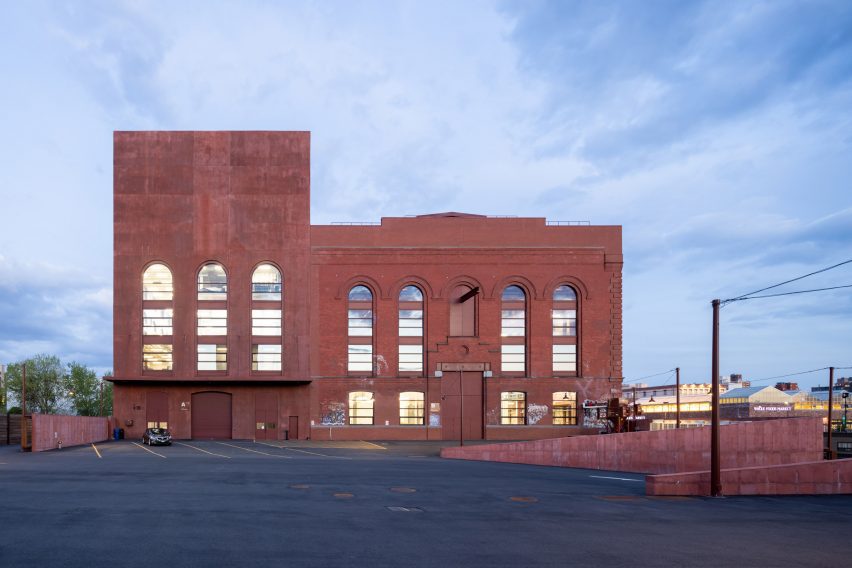 Brooklyn power plant facade with rebuilt structure