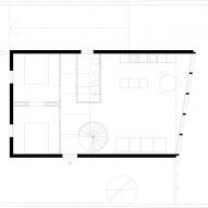 First floor plan of House on a Brick Base by Agora Arquitectura