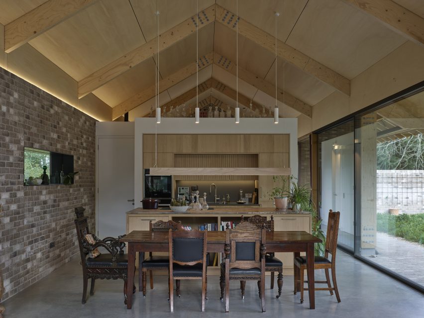 Interior image of the Hampshire home by John Pardey Architects