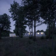 Night view of Luna House by Pezo von Ellrichshausen