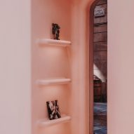 Pink interior of Moco shop in Barcelona, designed by Isern Serra and Six N. Five