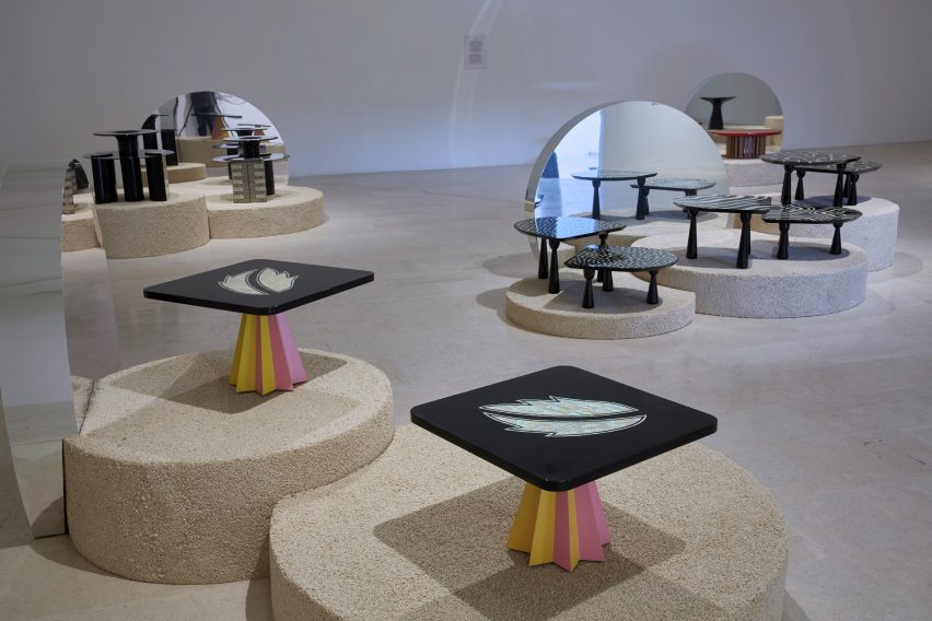 Foglia mother-of-pearl tables by Studio Alessandro Mendini
