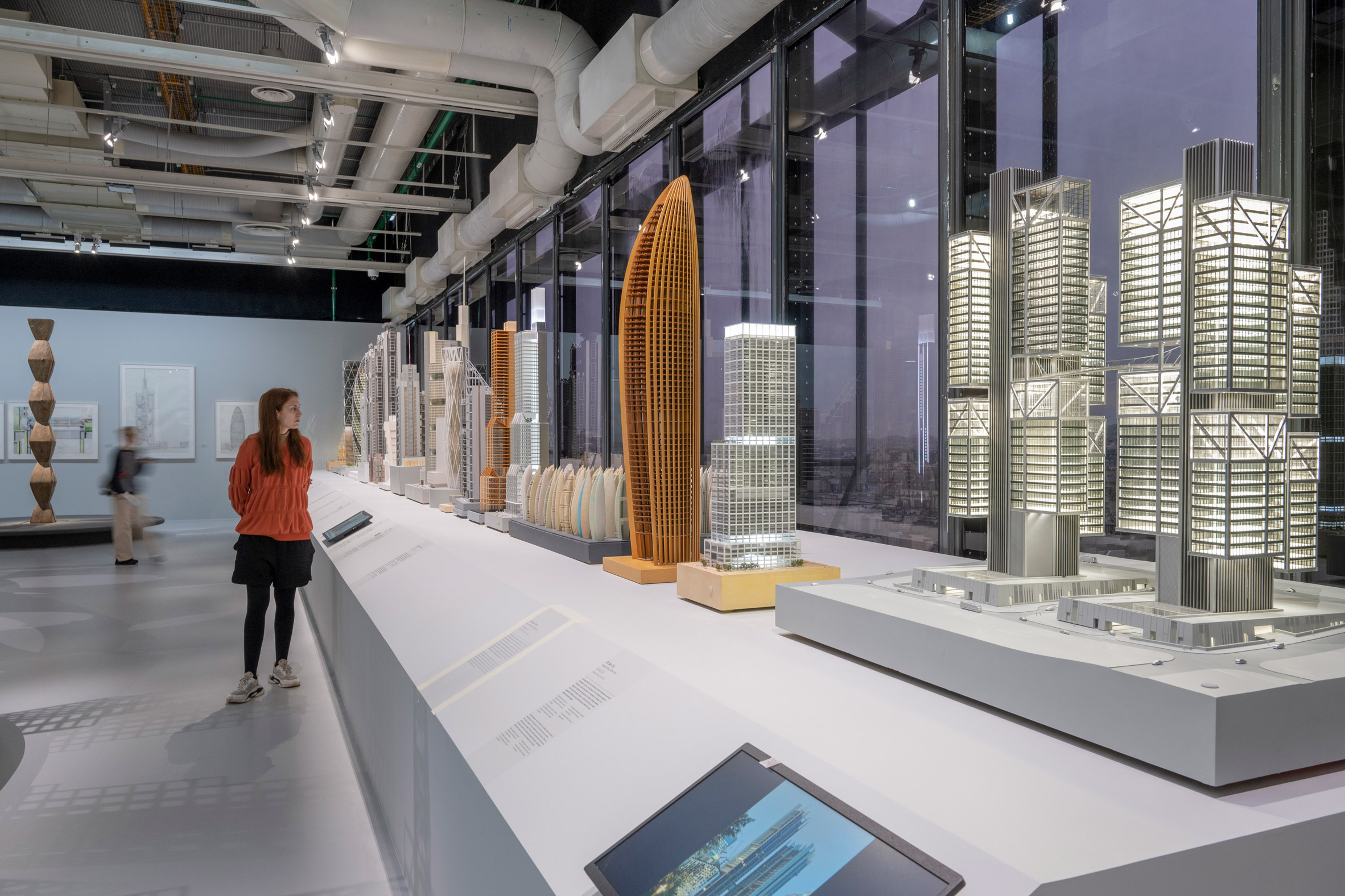 Architectural models and drawings in the Centre Pompidou in Paris