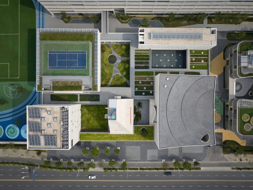 Aerial view of Shanfeng Academy by Open Architecture