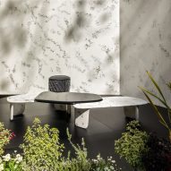 Bentley Home collection features table made from paper marble