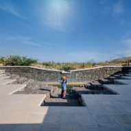 Square stepped dams at the Smritivan Earthquake Memorial and Museum
