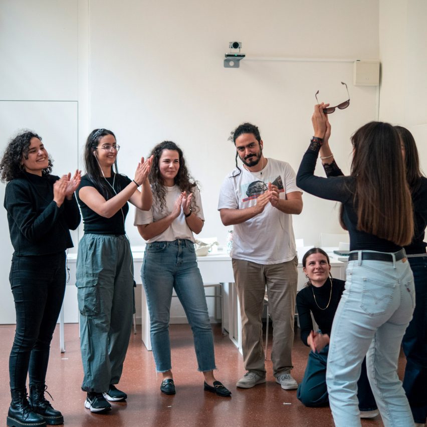 a group of people in a classroom
