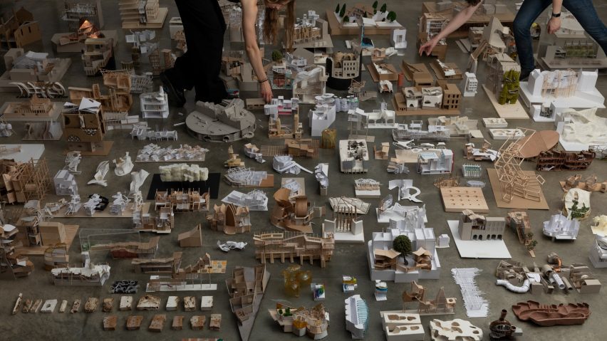 Floor of architectural models