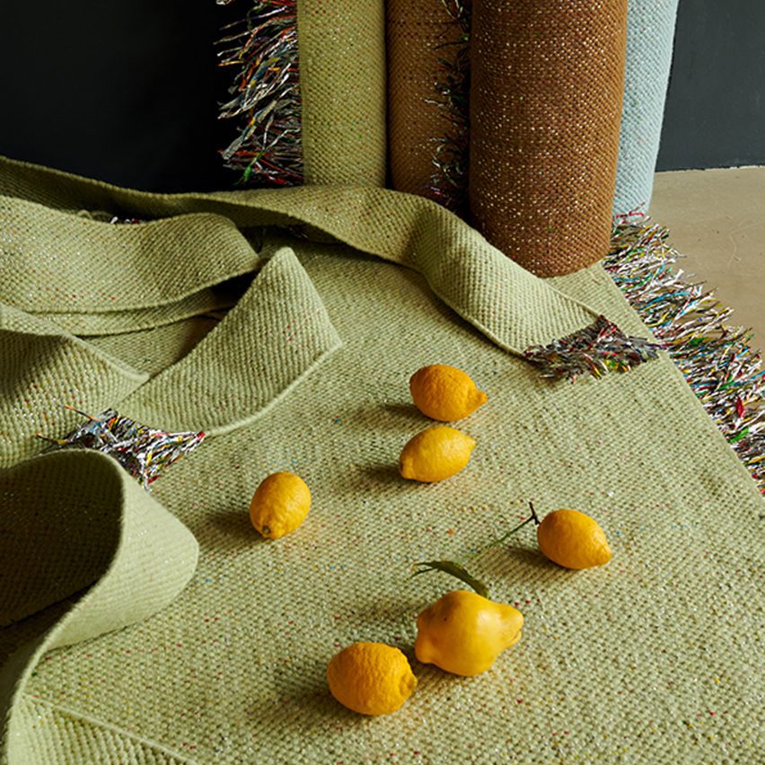 Photo of a rug by Nomad with lemons on it