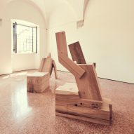 Álvaro Siza creates wooden figures for Holy See pavilion at Venice Architecture Biennale