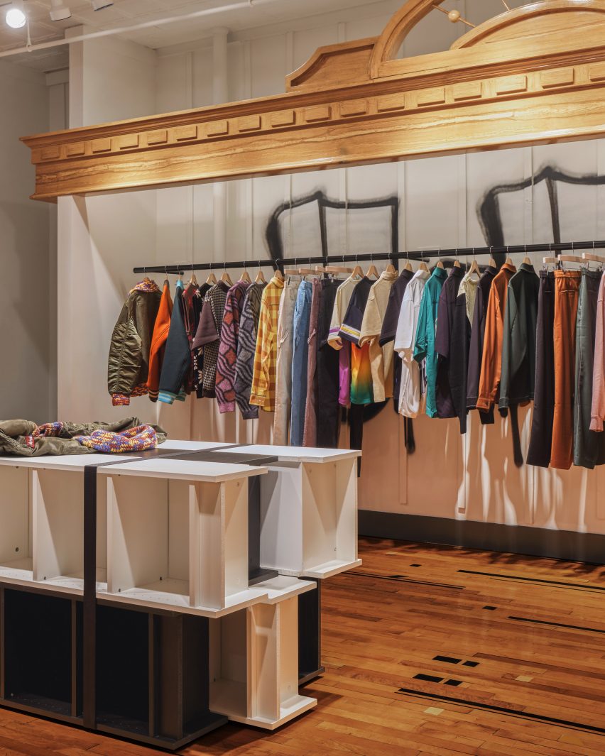 Clothing displayed in the Awake NY store
