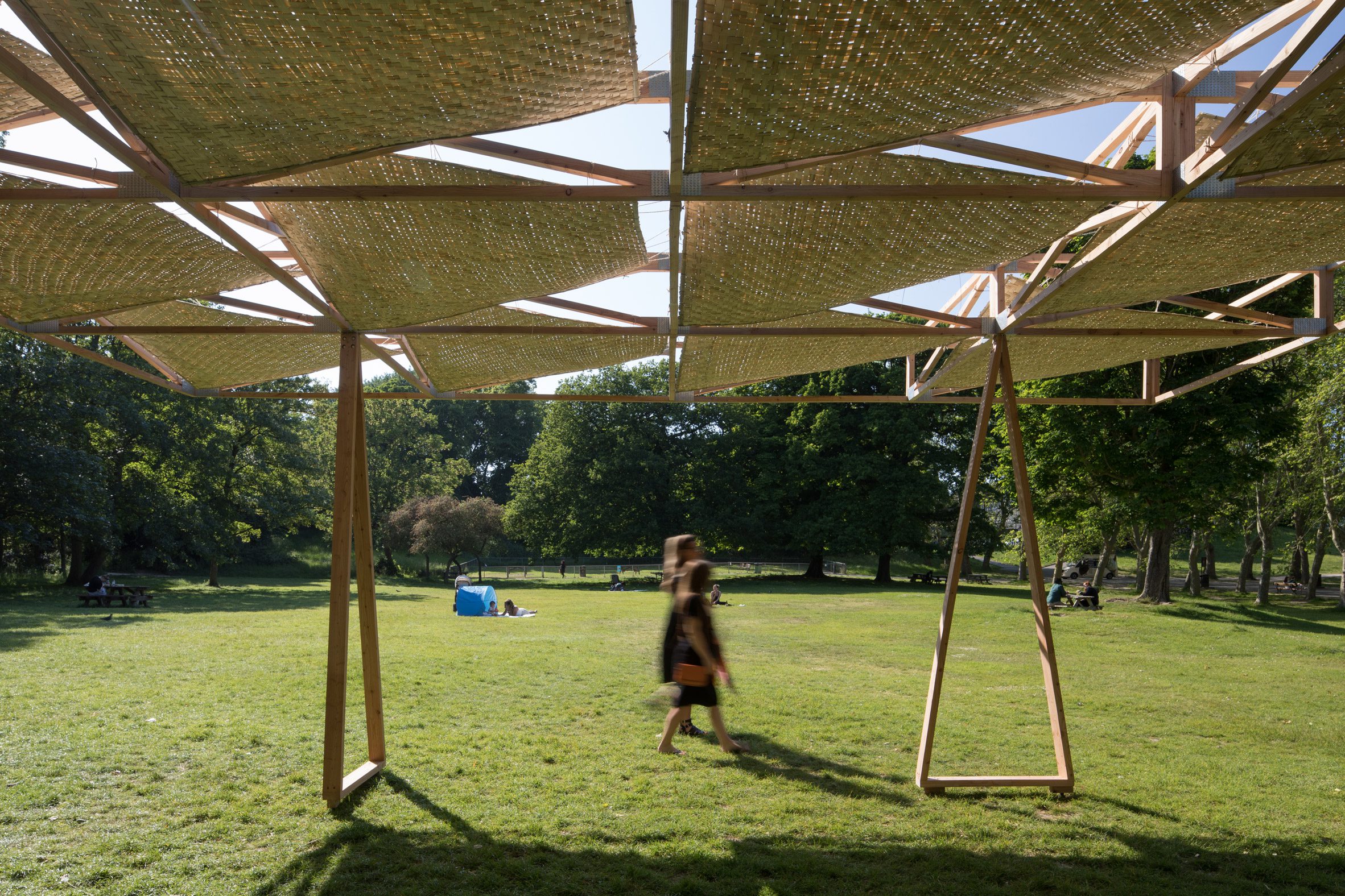 Under the Craft Not Carbon timber and bamboo pavilion by Studio Saar and Webb Yates Engineers