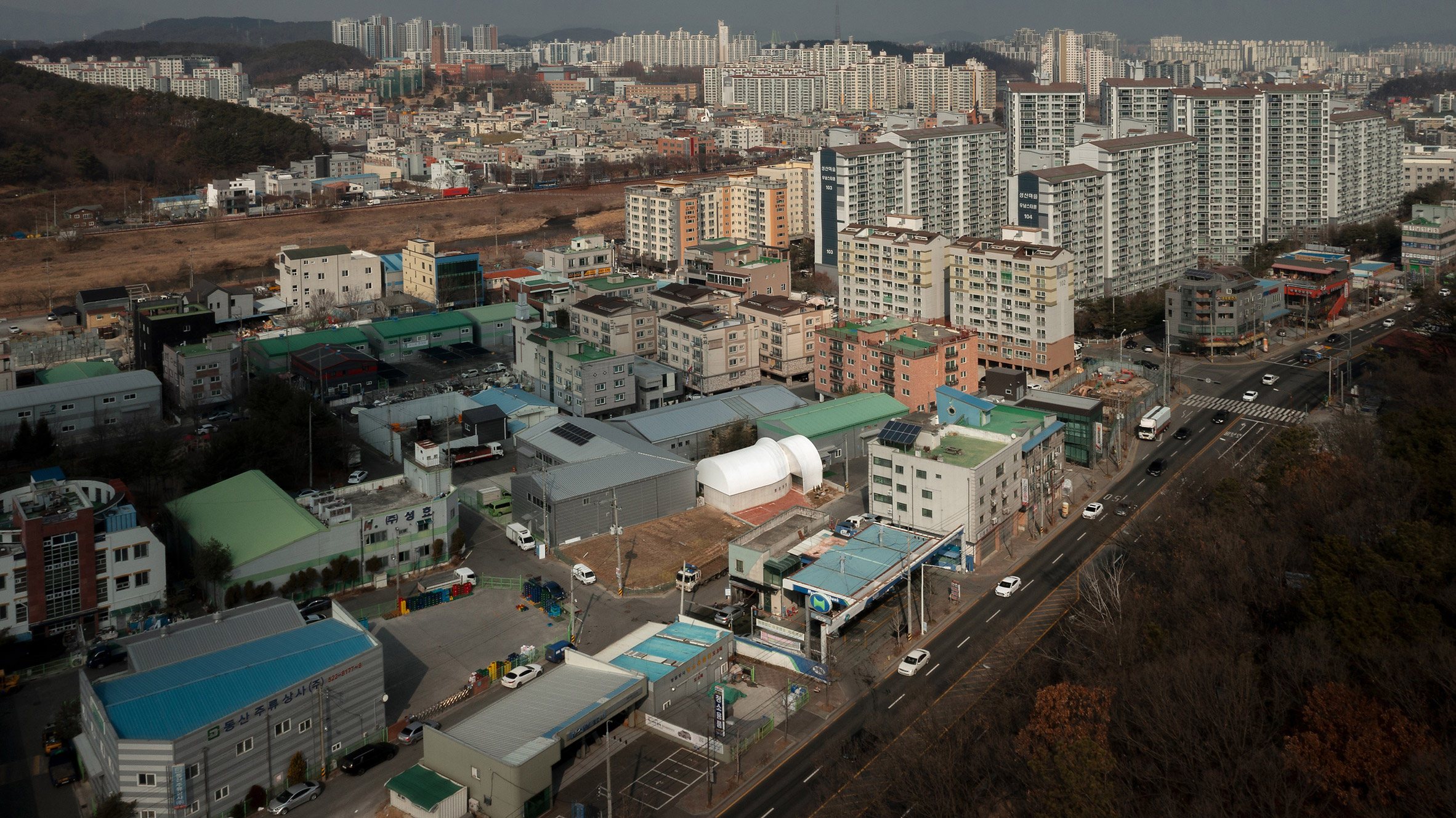 Aerial view of Curving Block in South Korea by SukCholMok