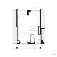 Lower level floor plan of Dragon Flat by Tsuruta Architects