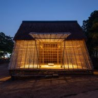 Exterior of Floating Bamboo House by H&P Architects