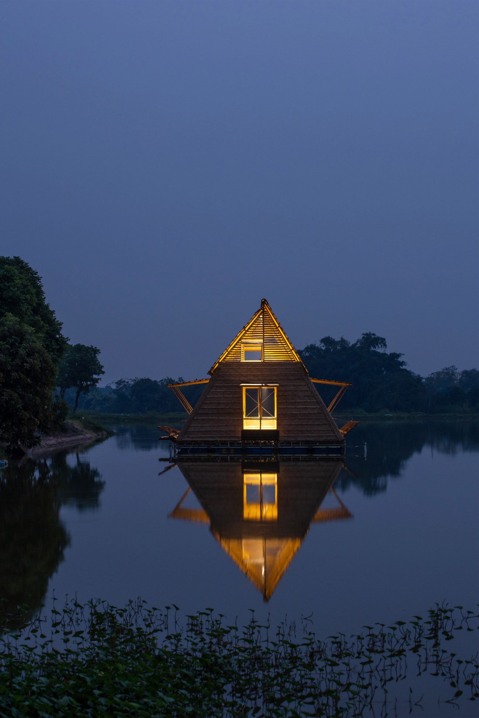 Floating Bamboo House in Vietnam