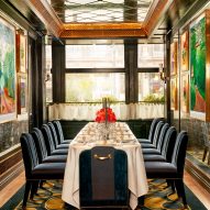mirrored walls and david hockney artworks adorn the george club in mayfair
