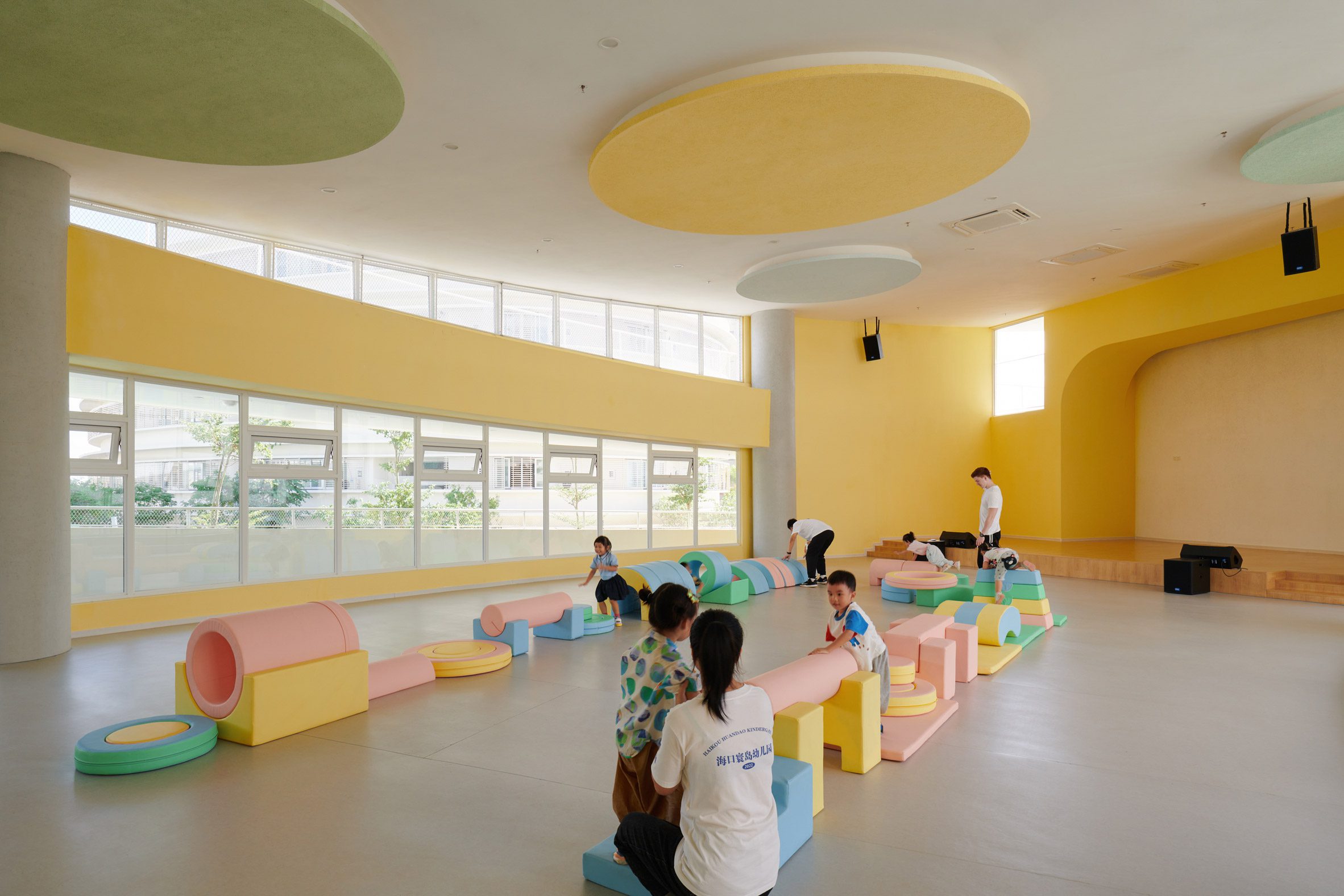 Colourful interior of kindergarten at Haikou Jiangdong Huandao Experimental School