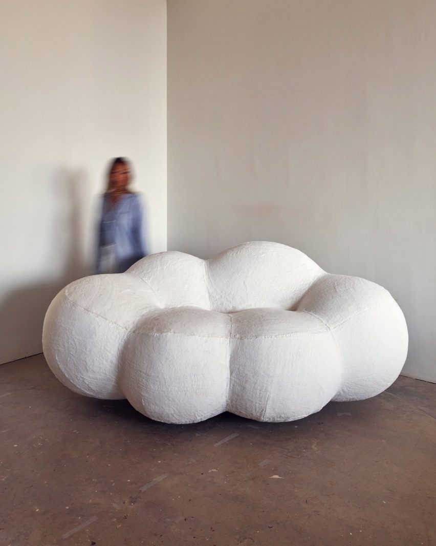 Huge cloud-like daybed amongst experimental furnishings at Design Lab