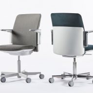 Grey and navy Path office chairs by Humanscale