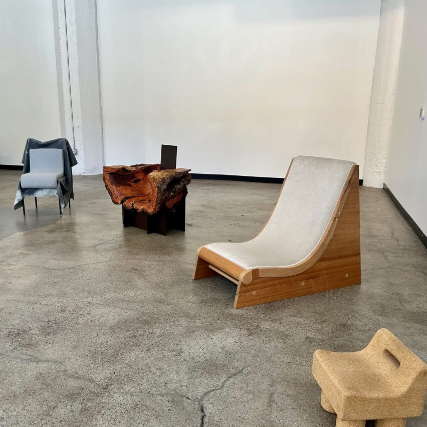 Wooden chairs in empty room