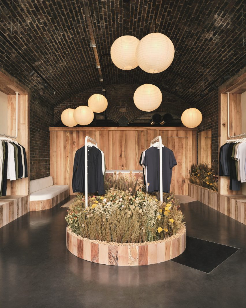 Overview of wood-lined London shop interior by Fred Rigby Studio and Oliver Heath