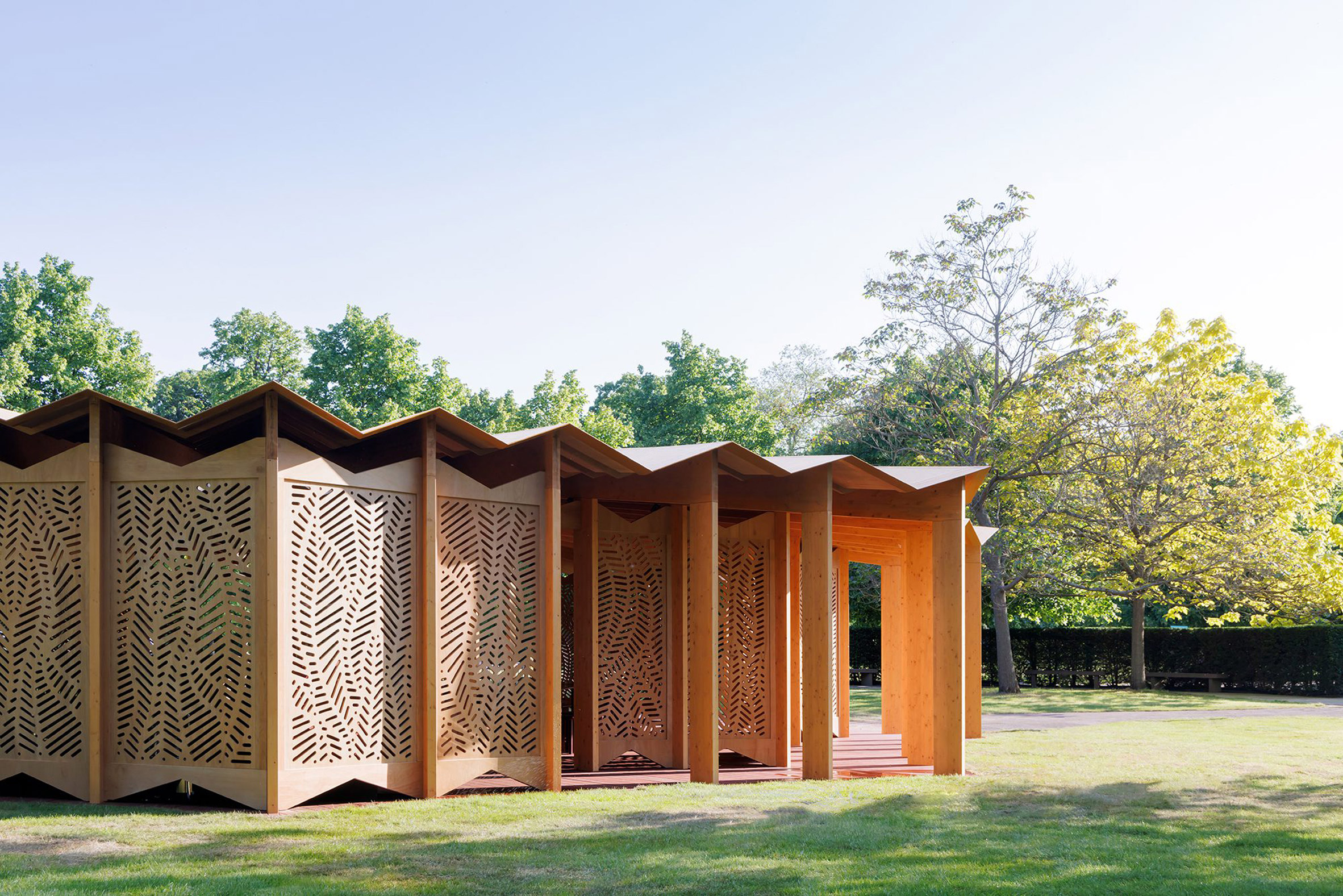 Timber pavilion in London