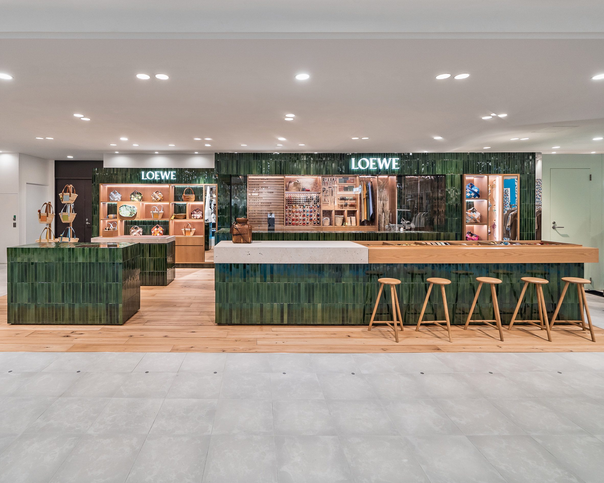 Loewe ReCraft store in Osaka preserves and repairs the brand's leather goods