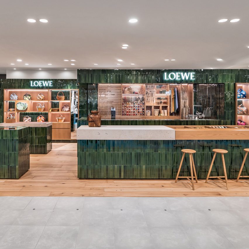 Loewe ReCraft store in Osaka preserves and repairs the brand's leather goods