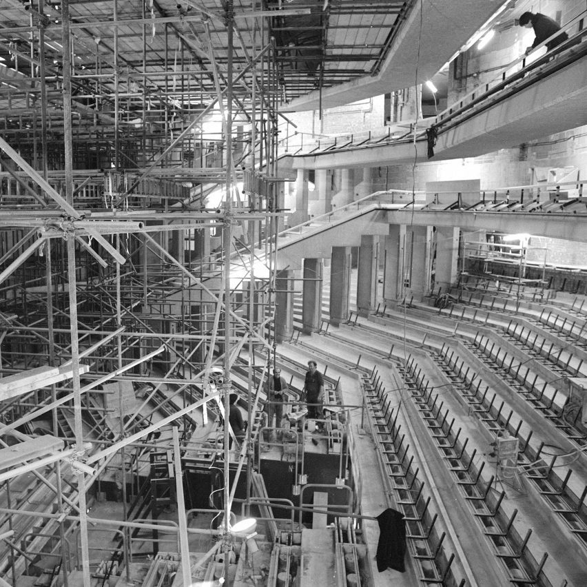 Photo of Barbican Centre under construction
